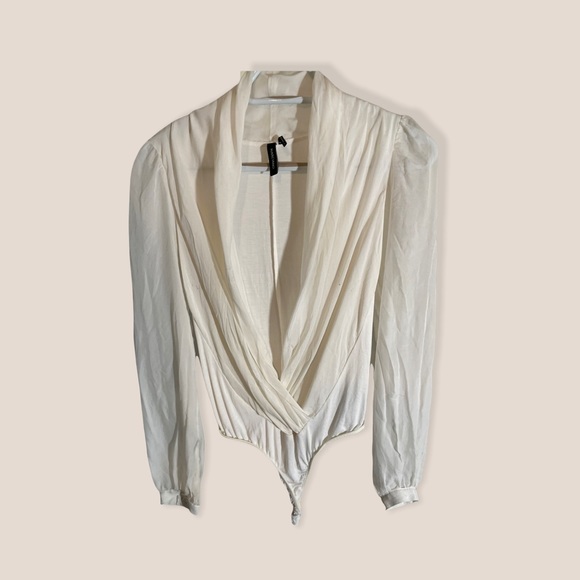 Marciano Chiffon white blouse bodysuit - Picture 2 of 4